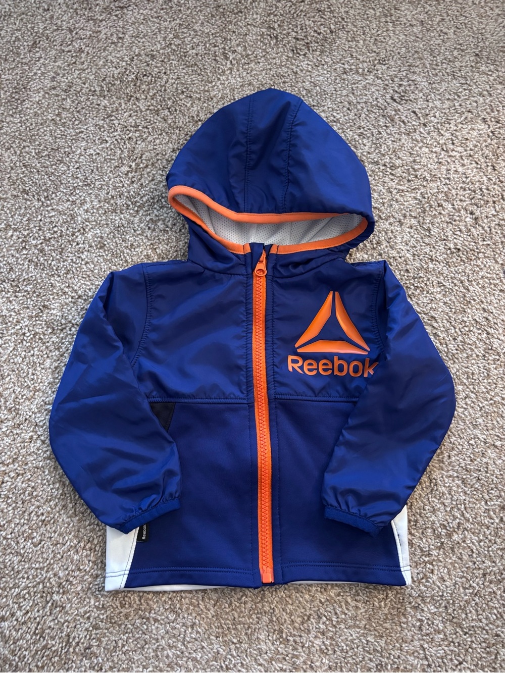 Reebok Boys 12M Blue & Orange Hooded Jacket
